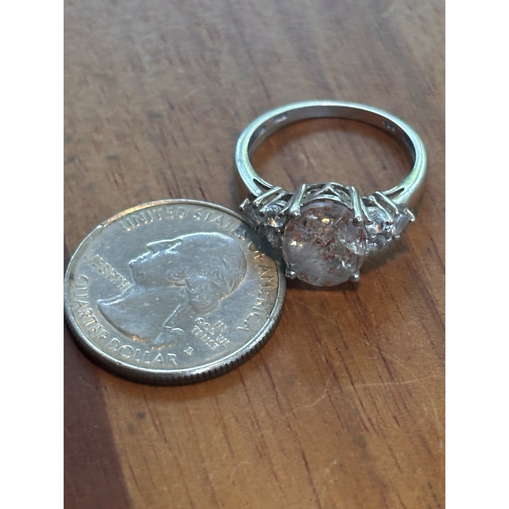 Vintage STS Sterling Silver Natural Sunstone Ring Size 8.75 - Picture 11 of 11